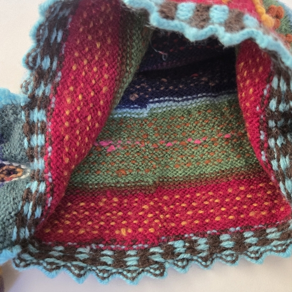 Alpaca wool peruvian chullo winter hand knitted hat for kids size 2T to 4T - Picture 2 of 5